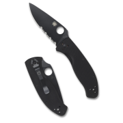 SPYDERCO складной нож Tenacious folder, combination edge, black oxide