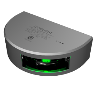 LOPOLIGHT Навигационный огонь 1nm starboard, silver anodized LOPOLIGHT Навигационный огонь 1nm starboard, silver anodized