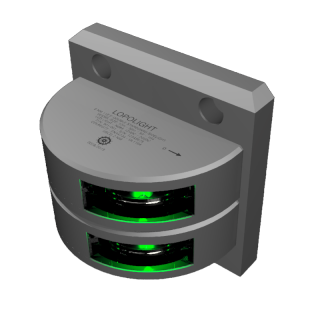 LOPOLIGHT Навигационный огонь 2nm dbl Starboard, silver Аnodized LOPOLIGHT Навигационный огонь 2nm dbl Starboard, silver Аnodized