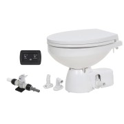 JABSCO Судовой электрический туалет Quiet Flush E2 Fresh Water Toilet Regular Bowl — Soft Close Lid
