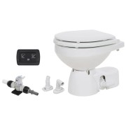 JABSCO Судовой электрический туалет Quiet Flush E2 Fresh Water Toilet Compact Bowl — Soft Close Lid