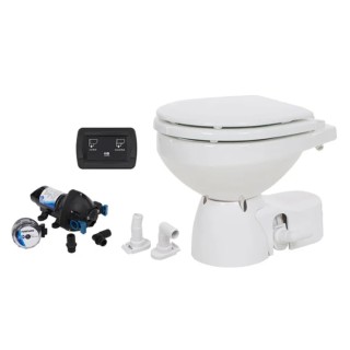 JABSCO Судовой электрический туалет Quiet Flush E2 Raw Water Toilet Compact Bowl — Soft Close Lid JABSCO Судовой электрический туалет Quiet Flush E2 Raw Water Toilet Compact Bowl — Soft Close Lid