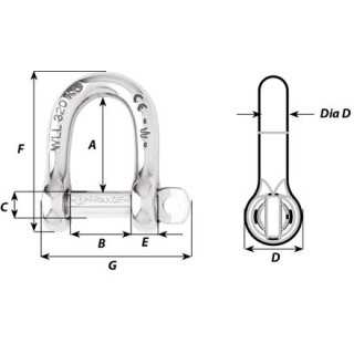 WICHARD MARINE Такелажная скоба Self–locking D Shackle WICHARD MARINE Такелажная скоба Self–locking D Shackle