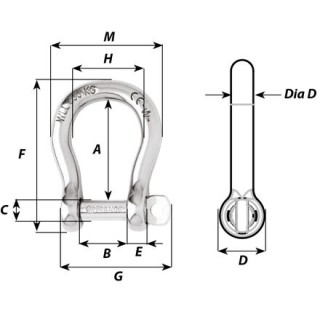 WICHARD MARINE Такелажная скоба Self–locking Bow Shackle WICHARD MARINE Такелажная скоба Self–locking Bow Shackle