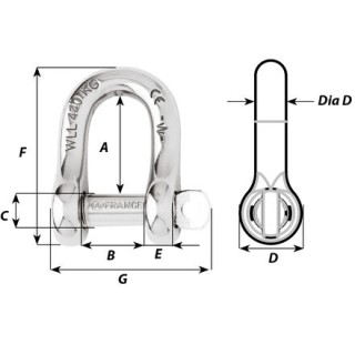 WICHARD MARINE Такелажная скоба Captive Pin D Shackle WICHARD MARINE Такелажная скоба Captive Pin D Shackle