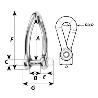 WICHARD MARINE Такелажная скоба Captive Pin Twisted Shackle WICHARD MARINE Такелажная скоба Captive Pin Twisted Shackle