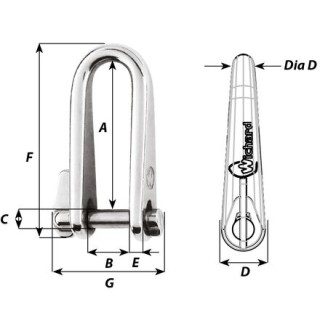 WICHARD MARINE Такелажная скоба Key Pin Shackle WICHARD MARINE Такелажная скоба Key Pin Shackle