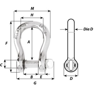 WICHARD MARINE Такелажная скоба Captive Pin Bow Shackle WICHARD MARINE Такелажная скоба Captive Pin Bow Shackle