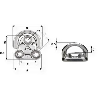 WICHARD MARINE Складные петли Folding Pad Eye WICHARD MARINE Складные петли Folding Pad Eye