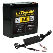 MARCUM TECHNOLOGIES Батарея и зарядное устройство Lithium 12 V 30 Ah LIFEPO4 Max Battery and 6 Amp Charger Kit