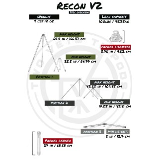 AREA 419 Сошки THE RECON V2 - Two Vets Tripods with ARCALOCK Dual Clamp AREA 419 Сошки THE RECON V2 - Two Vets Tripods with ARCALOCK Dual Clamp