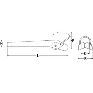 MAXWELL Якорный ролик с петлей Fixed Bow Roller with Loop