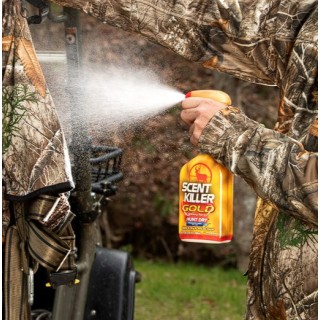 WILDLIFE RESEARCH CENTER Спрей-нейтрализатор запахов (комбо-набор: 709 мл спрей + 3.78 л канистра) Scent Killer Gold Spray Gallon Combo WILDLIFE RESEARCH CENTER Спрей-нейтрализатор запахов (комбо-набор: 709 мл спрей + 3.78 л канистра) Scent Killer Gold Spray Gallon Combo