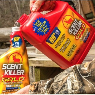 WILDLIFE RESEARCH CENTER Спрей-нейтрализатор запахов (комбо-набор: 709 мл спрей + 3.78 л канистра) Scent Killer Gold Spray Gallon Combo WILDLIFE RESEARCH CENTER Спрей-нейтрализатор запахов (комбо-набор: 709 мл спрей + 3.78 л канистра) Scent Killer Gold Spray Gallon Combo