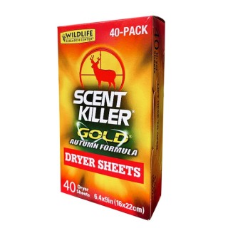 WILDLIFE RESEARCH CENTER Салфетки для сушки белья Scent Killer Gold Autumn Formula Dryer Sheets WILDLIFE RESEARCH CENTER Салфетки для сушки белья Scent Killer Gold Autumn Formula Dryer Sheets
