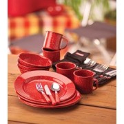 COLEMAN Кухонный набор 24-Piece Enamel Dinnerware Set