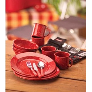 COLEMAN Кухонный набор 24-Piece Enamel Dinnerware Set COLEMAN Кухонный набор 24-Piece Enamel Dinnerware Set