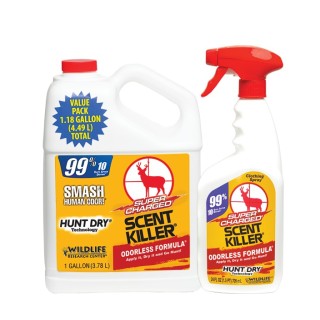 WILDLIFE RESEARCH CENTER Спрей-нейтрализатор запахов (комбо-набор: 709 мл спрей + 3.78 л канистра) Super Charged Scent Killer Gallon Combo WILDLIFE RESEARCH CENTER Спрей-нейтрализатор запахов (комбо-набор: 709 мл спрей + 3.78 л канистра) Super Charged Scent Killer Gallon Combo