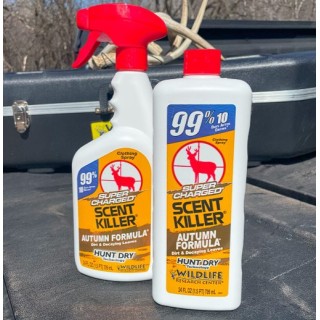 WILDLIFE RESEARCH CENTER Спрей-нейтрализатор запахов (комбо-набор: 709 мл спрей + 709 мл флакон-дозаправка) Super Charged Scent Killer Autumn Formula (24/24 Combo) WILDLIFE RESEARCH CENTER Спрей-нейтрализатор запахов (комбо-набор: 709 мл спрей + 709 мл флакон-дозаправка) Super Charged Scent Killer Autumn Formula (24/24 Combo)