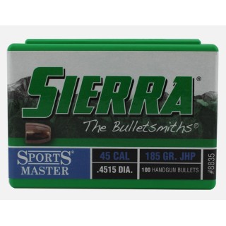 SIERRA BULLETS Пули .45 185gr JHP/100 SIERRA BULLETS Пули .45 185gr JHP/100