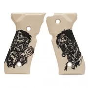 HOGUE Накладки на рукоять пистолета Beretta 92 Scrim Ivory Polymer - Zombie