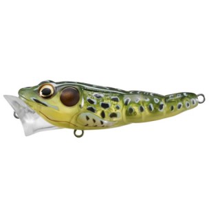 LIVETARGET LURES Frog Popper,ghost/green,#6 LIVETARGET LURES Frog Popper,ghost/green,#6
