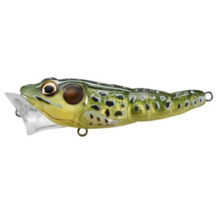 LIVETARGET LURES Frog Popper,ghost/green,#4 LIVETARGET LURES Frog Popper,ghost/green,#4