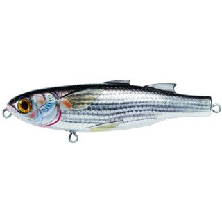 LIVETARGET LURES Mullet Walking Bait,silver/black,#2 LIVETARGET LURES Mullet Walking Bait,silver/black,#2