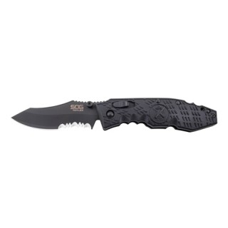 SOG складной нож Toothlock -Partially Serrated, Black TiNi SOG складной нож Toothlock -Partially Serrated, Black TiNi
