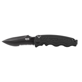 SOG складной нож Zoom Mini- Partially Serrated, Black TiNi SOG складной нож Zoom Mini- Partially Serrated, Black TiNi