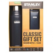 STANLEY Classic вакуумная бутылка (1 л) + фляга (230 мл) подарочный набор (темно-синий)