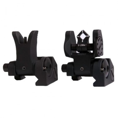 TROY INDUSTRIES Md Sight Set, M4 Front & Dioptic Rear Blk