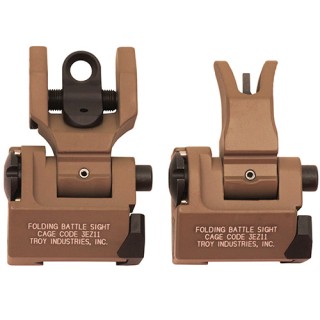 TROY INDUSTRIES Целик с мушкой Md Sight Set, M4 Front & Round Rear FDE