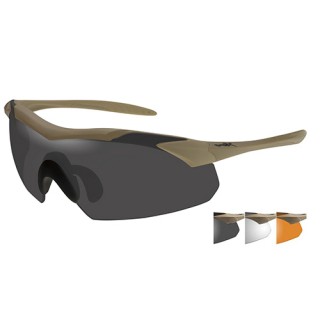 WILEY X Smoke Grey - Clear - Light Rust/Tan Frame WILEY X Smoke Grey - Clear - Light Rust/Tan Frame