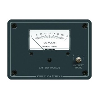 BLUE SEA SYSTEMS Blue Sea 8015 DC Analog Voltmeter w/ Panel BLUE SEA SYSTEMS Blue Sea 8015 DC Analog Voltmeter w/ Panel