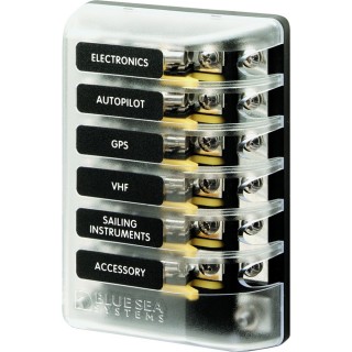 BLUE SEA SYSTEMS Blue Sea 5015 ST Glass Fuse Block w/Negative Bus BLUE SEA SYSTEMS Blue Sea 5015 ST Glass Fuse Block w/Negative Bus