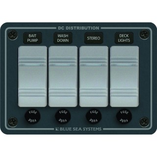 BLUE SEA SYSTEMS Blue Sea 8262 Waterproof Panel 4 Position - Slate Gray BLUE SEA SYSTEMS Blue Sea 8262 Waterproof Panel 4 Position - Slate Gray