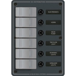 BLUE SEA SYSTEMS Blue Sea 8053 Slate Gray - 6 Position - Vertical BLUE SEA SYSTEMS Blue Sea 8053 Slate Gray - 6 Position - Vertical