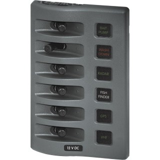 BLUE SEA SYSTEMS Blue Sea 4306 WeatherDeck Water Resistant Fuse Panel - 6 Position - Grey BLUE SEA SYSTEMS Blue Sea 4306 WeatherDeck Water Resistant Fuse Panel - 6 Position - Grey