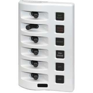 BLUE SEA SYSTEMS Blue Sea 4316 WeatherDeck Water Resistant Fuse Panel - 6 Position - White BLUE SEA SYSTEMS Blue Sea 4316 WeatherDeck Water Resistant Fuse Panel - 6 Position - White