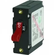 BLUE SEA SYSTEMS Blue Sea 7217 AC / DC Single Pole Magnetic World Circuit Breaker  -  25 Amp Red