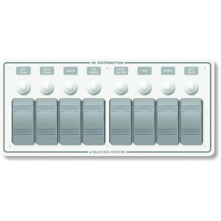 BLUE SEA SYSTEMS Blue Sea 8271 Water Resistant Panel - 8 Position - White - Horizontal Mount BLUE SEA SYSTEMS Blue Sea 8271 Water Resistant Panel - 8 Position - White - Horizontal Mount