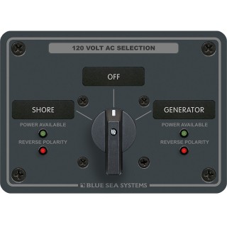BLUE SEA SYSTEMS Blue Sea 8367 AC Rotary Switch Panel 30 Ampere 2 Positions + OFF, 2 Pole BLUE SEA SYSTEMS Blue Sea 8367 AC Rotary Switch Panel 30 Ampere 2 Positions + OFF, 2 Pole