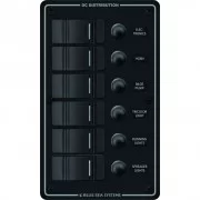 BLUE SEA SYSTEMS Blue Sea 8373 Water Resistant 6 Position - Black - Vertical Mount Panel