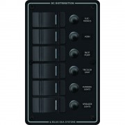 BLUE SEA SYSTEMS Blue Sea 8373 Water Resistant 6 Position - Black - Vertical Mount Panel