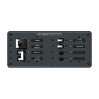 BLUE SEA SYSTEMS Blue Sea 8499 Breaker Panel - AC 2 Sources + 4 Positions - White BLUE SEA SYSTEMS Blue Sea 8499 Breaker Panel - AC 2 Sources + 4 Positions - White