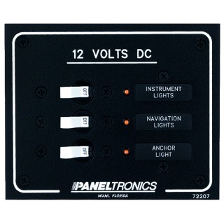 Paneltronics Standard DC 3 Position Breaker Panel w/LEDs Paneltronics Standard DC 3 Position Breaker Panel w/LEDs