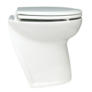JABSCO Судовой электрический туалет Deluxe Flush Electric Toilet - Raw Water - Angled Back JABSCO Судовой электрический туалет Deluxe Flush Electric Toilet - Raw Water - Angled Back