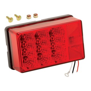 Wesbar 4" x 6" Waterproof LED 7-Function, Right/Curbside w/3 Wire 90 deg Pigtail Trailer Light Wesbar 4" x 6" Waterproof LED 7-Function, Right/Curbside w/3 Wire 90 deg Pigtail Trailer Light