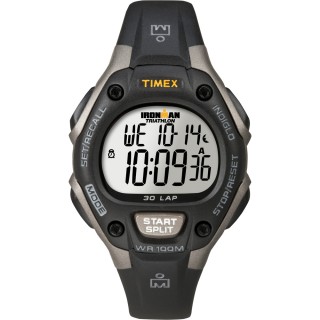Timex Ironman Triathlon 30 Lap Mid Size Grey/Black Timex Ironman Triathlon 30 Lap Mid Size Grey/Black